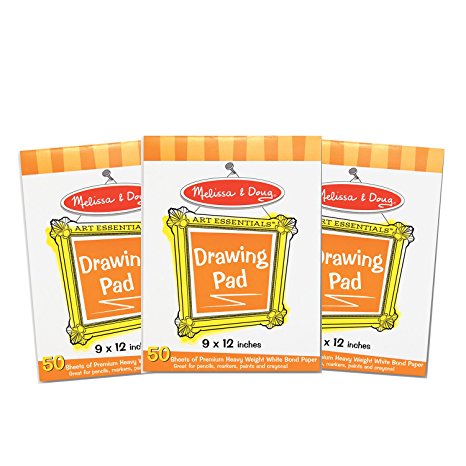 Melissa & Doug Drawing Paper Pad (9 x 12 inches) - 50 Sheets, 3-Pack