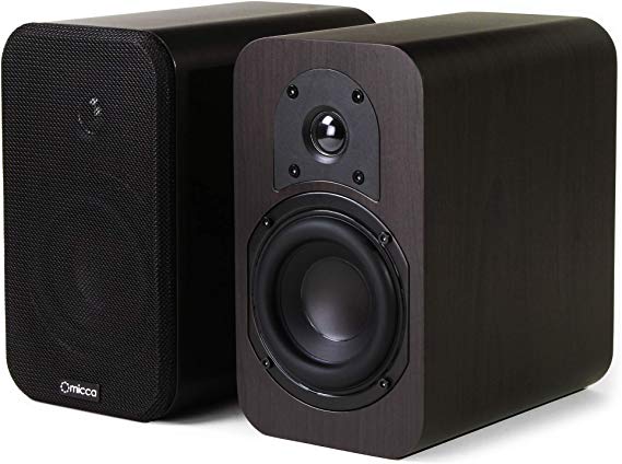 Micca RB42 Reference Bookshelf Speaker with 4-Inch Woofer and Silk Tweeter (Dark Walnut, Pair)