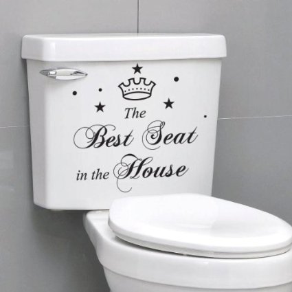 The Best Seat In The House Quote Toilet Bathroom Stickers, Funny Toilet Decals
