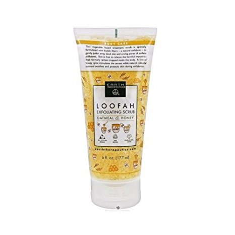 Earth Therapeutics Loofah Exfoliating Scrub, Oatmeal & Honey, 6-Fluid Ounce (177 ml)