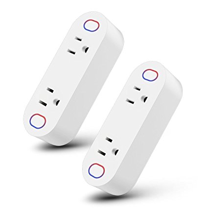 Smart Plug, RyuGo Wi-Fi Mini Smart Socket 16A Timing Outlet Switch with Energy Monitoring, Compatible with Amazon Alexa Google Assistant, No Hub Required, Remote Control Your Devices from Anywhere, 2