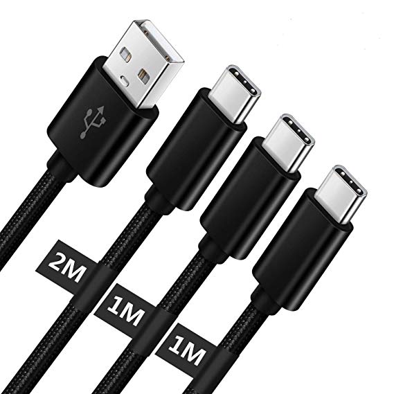 S9 S10 Power Charger Cable For Samsung Galaxy S10 S9 S8 Plus Edge,Sony Xperia 10 1 XZ3 XZ2 XZ1 Compact Premium L3 L2 XA2 XA1 Phone Charging Cord,Fast Quick Charge USB Type C Data Lead 1M 1M 2M 3 PACK