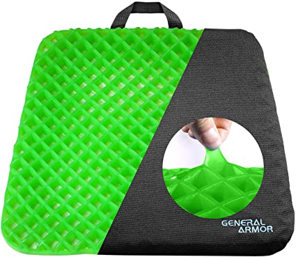 Comfort Gel Chair Seat Cushion - Provide Relief for Lower Back ,Coccyx,Sciatica,Tailbone or Hip Pain - Airflow Orthopedic Design Seat Pad for Wheelchair,Car,Office Chairs,Prevent Sweaty Bottom with Black Cover