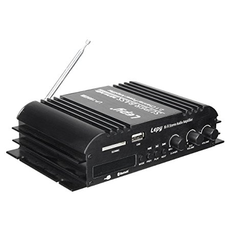 ELEGIANT USB Bluetooth 2.1-Channel Home Amplifier 2 x 40W and 1 x 68W Sub Output With Bass Amp 12V Small Power Regulator