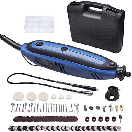 PICTEK Rotary Tool Kit, 120PCS Rotary Accessory Kit with Variable Speed, Flexible Shaft, Multi-Function for Craft, Wood Carving, Sanding