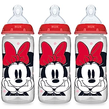 NUK Smooth Flow Anti Colic Disney Baby Bottle, Minnie Mouse, 10oz (Pack of 3)