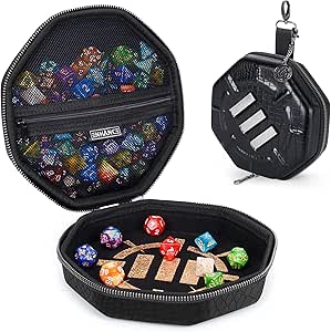 ENHANCE DnD Dice Tray and Dice Case - Collector's Edition DnD Dice Holder for up to 150 D&D Dice with Rugged Exterior and Protective Interior - Dice Rolling Tray Perfect for Game Night (Dragon Black)