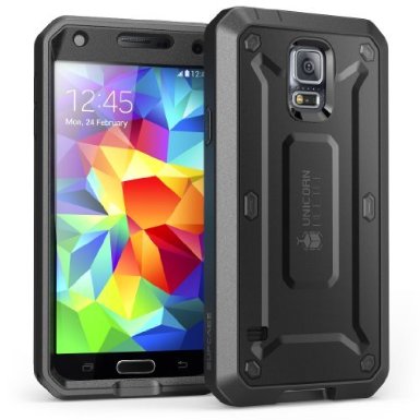 Galaxy S5 Case SUPCASE Heavy Duty Samsung Galaxy S5 Case Unicorn Beetle PRO Series Full-body Rugged Case with Built-in Screen Protector BlackBlack Dual Layer Design  Impact Resistant Bumper
