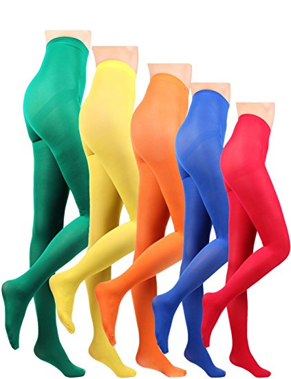 10STAR11 Women's 80 Denier Sexy Semi Opaque Colorful Pantyhose Tights
