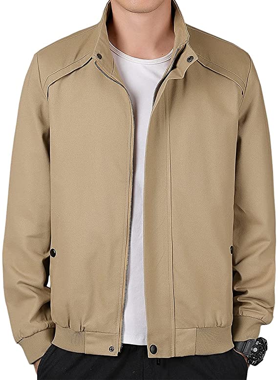 Womleys Mens Casual Windbreaker Outerwear Cotton Lightweight Jacket Coat