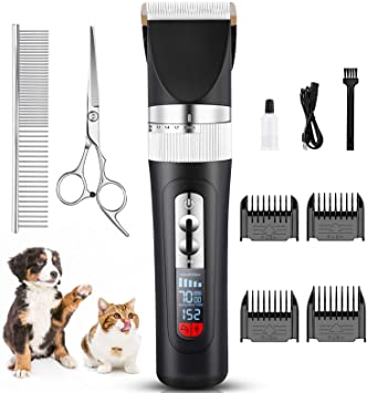 JOEJOY Dog Grooming Clippers Professional USB Rechargeable Cordless Low Noise 33 Teeth Blade Dog Shears, Heavy Duty Hair Trimmers Electric Shaver Grooming Kit for Small Medium Large Dogs Cats Pet