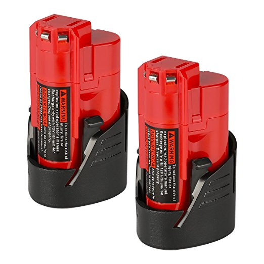 ANTRobut 2 Pack M12 48-11-2410 12V 2.0Ah Lithium Replacement Battery for Milwaukee M12 Milwaukee 48-11-2410 48-11-2411 48-11-2401 48-11-2402 Cordless Milwaukee Tools REDLITHIUM Milwaukee 12V Battery