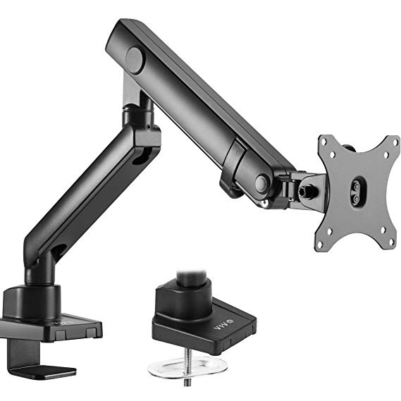 VIVO Premium Aluminum Full Motion Single Monitor Desk Mount Stand with Lift Engine Arm | Fits Screens up to 32 inches (STAND-V101BB)