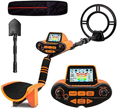 SUNPOW Professional Metal Detector for Adults, Adjustable Groud Balance, Disc & Notch & Pinpoint Modes, Upgraded DSP Chip, Multiple Audio Prompts