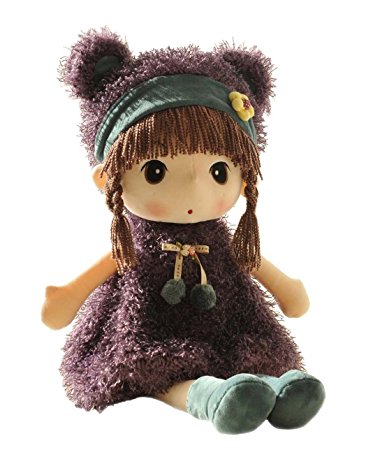 HWD Lovely Huggable 17 inch Stuffed Plush Girl Toy Doll.Good Gift For kids baby lover.(Purple)