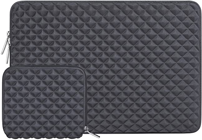 MOSISO Laptop Sleeve Compatible with MacBook Air 13 inch A2337 M1 A2179 A1932 2018-2022/Pro A2338 M1 A2251 A2289 A2159 A1989 A1706 A1708 2016-2021, Diamond Foam Neoprene Bag with Small Case,Space Gray