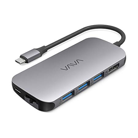 VAVA 8-in-1 USB C Hub, 4K USB C to HDMI Adapter with 100W Power Delivery, SD/TF Cards Reader 3 USB Ports and Gigabit Ethernet Port for MacBook Pro, ChromeBook, and Type C Windows Laptops