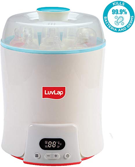LuvLap Elite 4-in-1 Electric Steam Sterilizer for 6 Feeding Bottles, with Bottle & Food Warmer, Baby Food Steamer & Egg Boiler