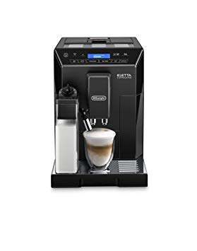 Delonghi super-automatic espresso coffee machine with an adjustable grinder, double boiler, milk frothermaker for brewing espresso, cappuccino, latte, macchiato & Flat white. ECAM44660B Eletta