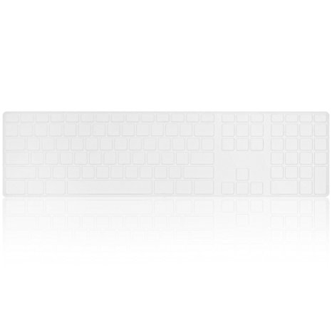 Kuzy - Full Size CLEAR Keyboard Cover Skin Silicone for Apple Keyboard with Numeric Keypad Wired USB for iMac - Clear