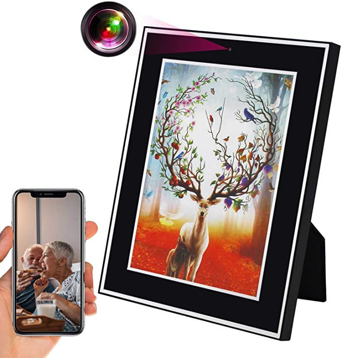Frame Camera WiFi Picture Photo Frame Camera 1080P Wireless Security Nanny Camera with Motion Detection, Phone Remotely Monitoring for Home/Office