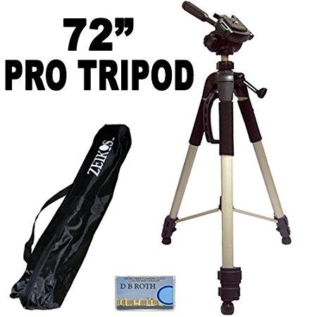 Professional PRO 72-inch Super Strong Tripod With Deluxe Soft Carrying Case For The Canon VIXIA HF S10, HF S100, HF200, HF20, HF11, HF100, HF10, HG21, HG20 Flash Memory Camcorders