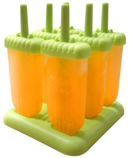 Clearance Sale - Ozera Ice Popsicle Molds Ice Pop Molds Ice Pop Maker Oval Set of 6 Green