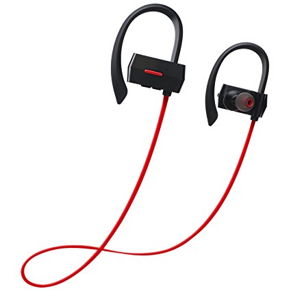 Bluetooth Headphones, ZENBRE E3 Bluetooth 4.1 Stereo Earbuds,  Wireless Headset Up to 7h Playtime, Sweatproof Nosie Isolating with Enhanced Bass (Red)