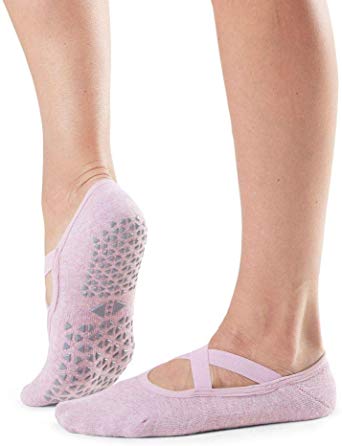 Tavi Noir Chloe Fashion Criss-Cross Grip Socks for Barre, Pilates and Yoga