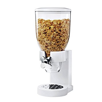 Zevro KCH-06118/GAT101C Indispensable Dry Food Dispenser, Single Control, White/Chrome