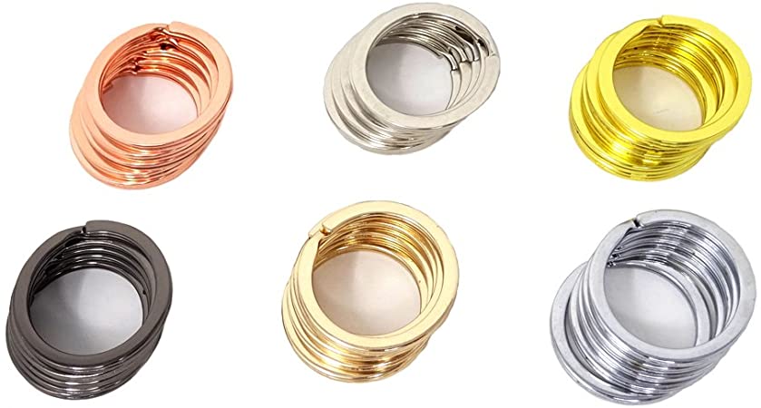 yueton 30Pcs Flat Key Chain Ring Metal Split Keychain Rings Flat O Rings for Car Home Keys Organization, Arts Crafts, Lanyards 1Inch
