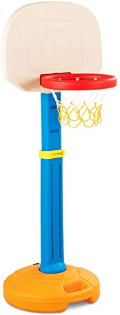 COSTWAY Kids Basketball Set, Safe Adjustable Hoop Net System from 120cm to 160cm, Portable Basketball Stand Base with Handle for Toddler Children Juniors Indoor Outdoor Play Sports