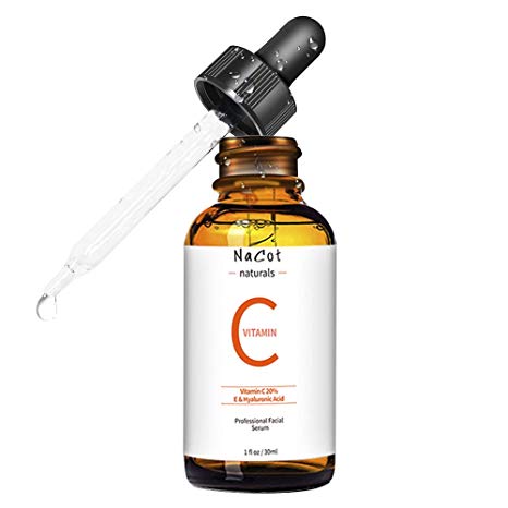 Vitamin C Serum for Face 20% VC Serum with Rich in Hyaluronic Acid and Vitamin E - Natural & Organic Anti Wrinkle Anti Aging Facial Serum - 1 fl oz