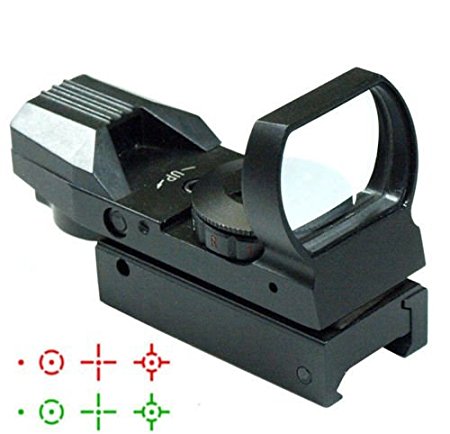 UUQ Tactical 4 Reticle Red Dot Open Reflex Sight with Weaver-Picatinny Rail Mount for 22 mm Rails