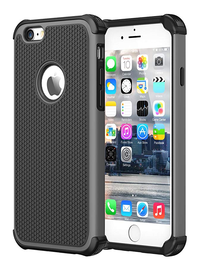 iPhone 6S Case, iPhone 6 Case, CHTech Double Durable Shockproof Case for Apple iPhone 6/6S 4.7 Inch (Grey)