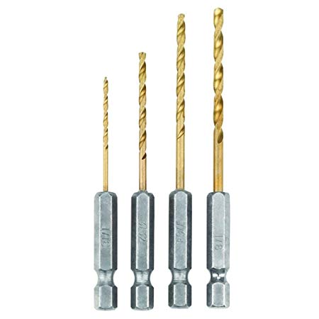 Ryobi Hex Shank Pilot Titanium Drill Bit Set (4-Piece)