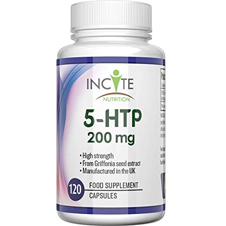 5HTP 200mg Double Strength 120 Capsules 4 Months Supply - UK Manufactured - 100% Natural - Supplement - Pure 5-HTP Supplement