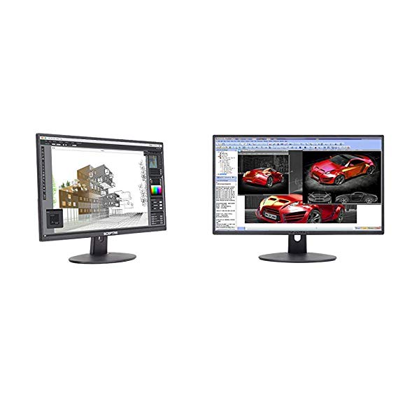 Sceptre E275W-19203R 27" Ultra Thin 1080P LED Monitor up to 75Hz 2X HDMI VGA, Metallic Black & E248W-19203R 24" Ultra Thin 75Hz 1080p LED Monitor 2X HDMI VGA, Metallic Black 2018