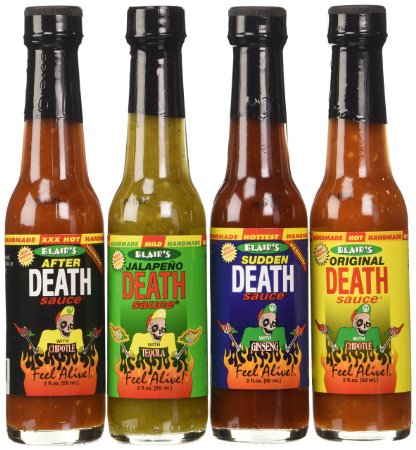 Hot Sauce, Gift Set, Blair's Mini Death Hot Sauce 4-Pack 2.oz Bottles