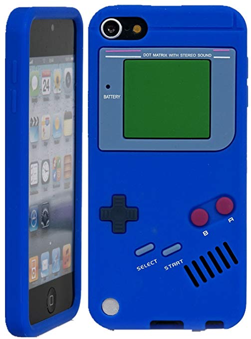 iPod Touch, iSee Case (TM) Game Boy Control Silicone Full Cover Case for Apple iPod Touch 6 6th Generation / 5 5th Generation (it6-Gameboy Blue)