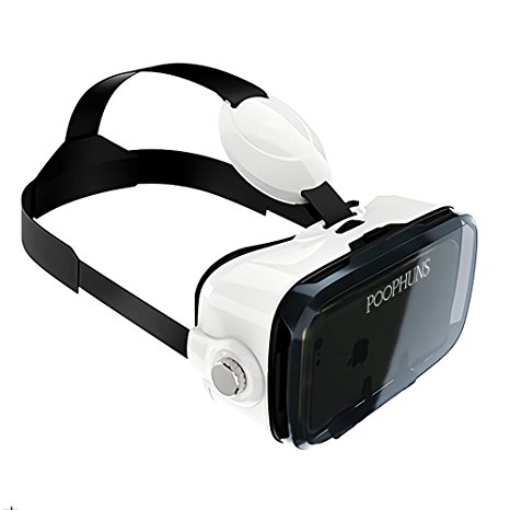 POOPHUNS VR Headset-3D VR Glasses-VR Box with Adjustable Lens and Strap, Compatible with 4.7-6.2 Inch Screen Android and Apple Smartphones