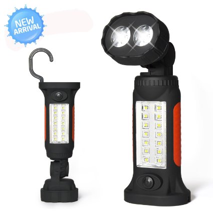 Portable Led Flashlight Garage Lights Emergency Work Light with Hook & Magnet Base