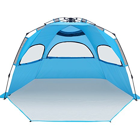Ylovetoys Instant Beach Tent Easy Pop Up 4 Person Family Sun Shelter Large Size Shade Cabana for Outdoor Camping Hiking Fishing