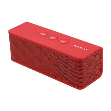 TECEVO T4 NFC Bluetooth Wireless Speaker With Enhanced Bass Portable & Rechargeable Built-in Microphone 10W RMS - Red
