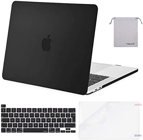 MOSISO MacBook Pro 16 inch Case 2020 2019 Release A2141 with Touch Bar&Touch ID, Plastic Hard Shell Case&Keyboard Cover&Screen Protector&Storage Bag Compatible with MacBook Pro 16, Black