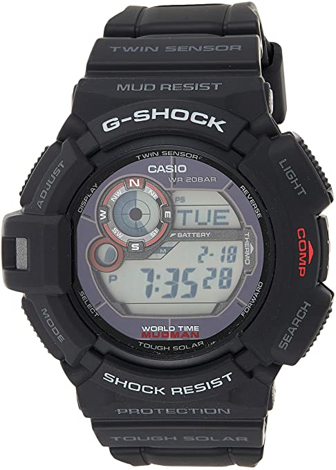 Casio Men's G-Shock G9300-1D Black Resin Quartz Watch with Black Dial