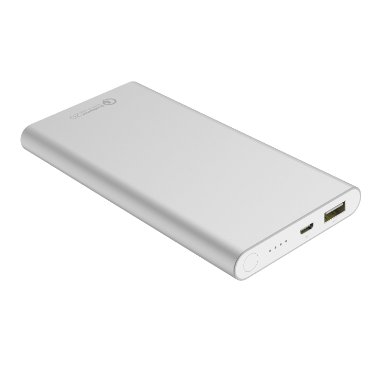 HAVIT HV-PB001X 10000mAh Portable Charger with Qualcomm Quick Charge 2.0 & Aluminum Case External Battery for iPhone, iPad, Samsung and More (Sliver)