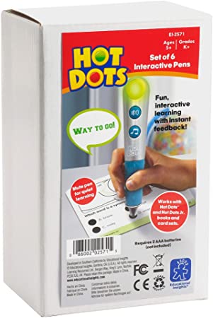 Educational Insights Hot Dots Talking Pen, Set of 6, Interactive Learning, Compatible with All Hot Dots Sets