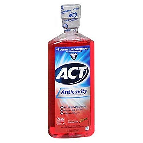 ACT Anticavity Fluoride Rinse Cinnamon 18 oz (Pack of 4)