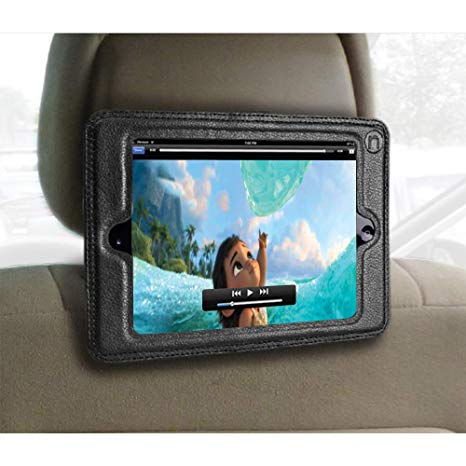 Inndise iPad Mini Headrest Mount Holder for Car-Fits 7.9", Mini 1,Mini 2,Mini 3,Mini 4.Keeps iPad in Car Secure Within A Strong PU Leather Case. Safe Car Mount for Kids